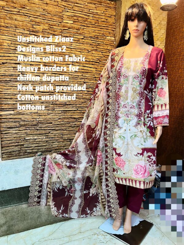Ziaaz Designs Bliss 2 Muslin Cotton Digital Print Pakistani Suits