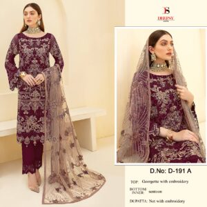 Deepsy D 191 Heavy Georgette Embroidery Work Pakistani Suits