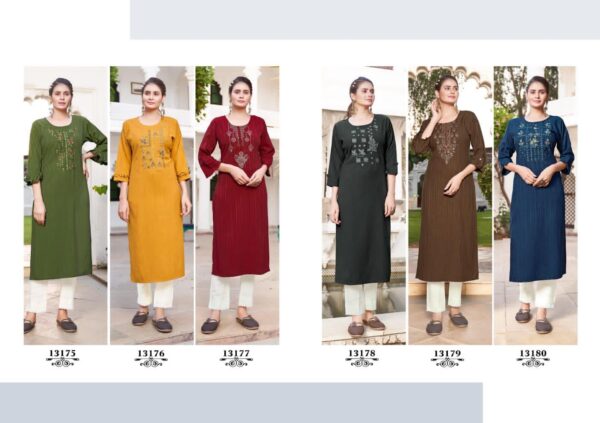 Kalaroop By Kajree Present Lipton Heavy Rayon Kurtis Catalogue Wholesaler