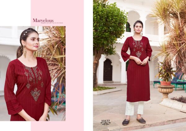 Kalaroop By Kajree Present Lipton Heavy Rayon Kurtis Catalogue Wholesaler