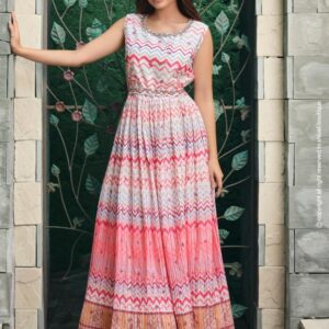S4U RANGREZ FANCY CHINON GEORGETTE GOWN STYLE KURTIS WHOLESALER