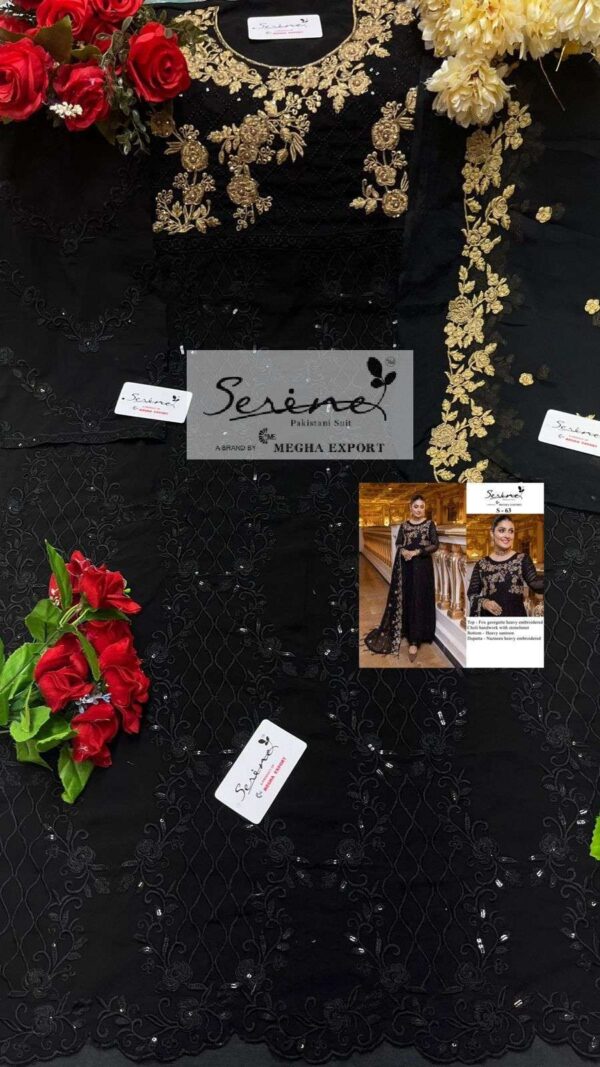 Serene S 63 Beautiful Heavy Embroidery Work Georgette Pakistani Dresses