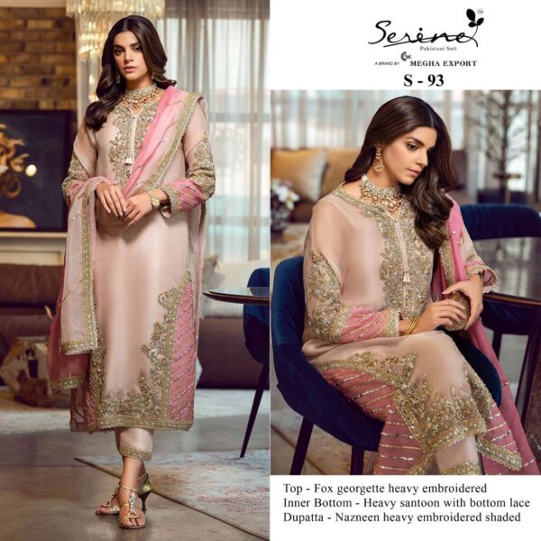 Serene S-93 Georgette Heavy Work Pakistani Suits