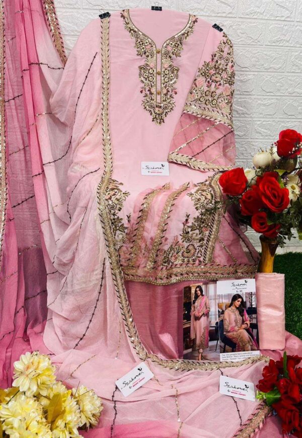 Serene S-93 Georgette Heavy Work Pakistani Suits