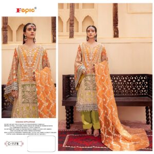 Fepic Rosemeen C 1178 Fancy Organza Pakistani Salwar Kameez