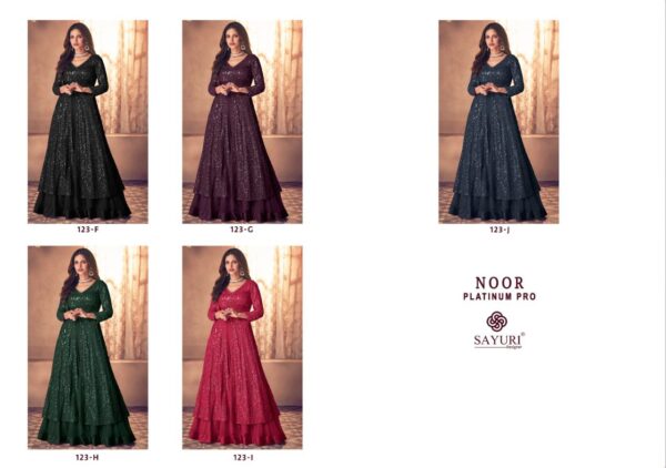 Sayuri Designer Noor Platinum Pro Fancy Party Wear Gown Collection Wholesaler