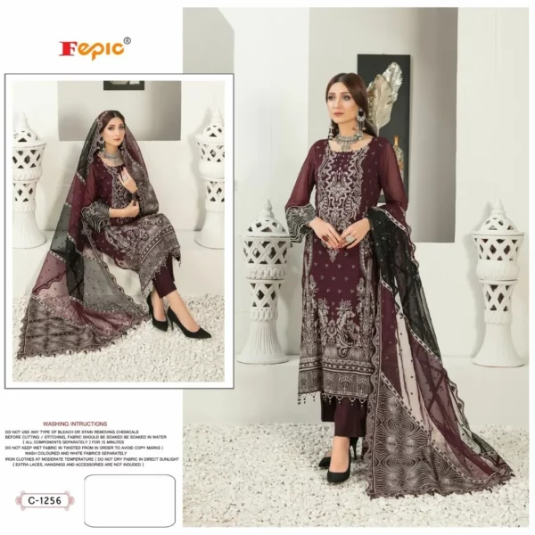 Fepic Rosemeen C 1256 Georgette Embroidery Pakistani Suits