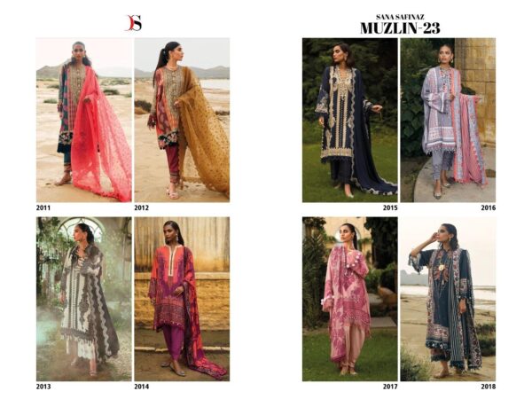 DEEPSY SUITS SANA SAFINAZ MUZLIN 23  PAKISTANI SUITS CATALOG