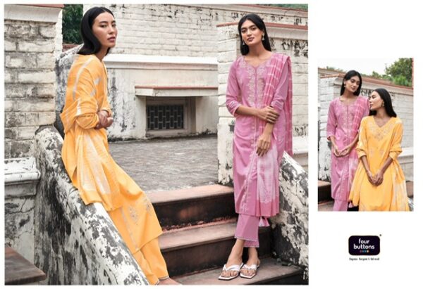 FOUR BUTTONS FANNA COTTON HANDWORK 3 PIECE SET CATALOGUE
