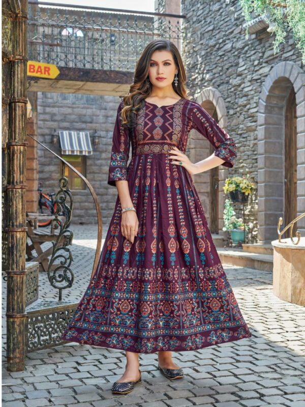 HIRWA SUNFLOWER VOL 4 HEAVY RAYON LONG GOWNS SUPPLIER