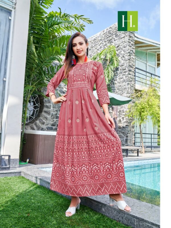 HIRWA SUNFLOWER VOL 4 HEAVY RAYON LONG GOWNS SUPPLIER