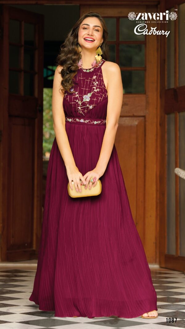 Zaveri Cadbury Beautiful Georgette Gowns Gowns.
