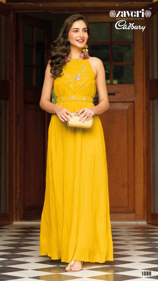 Zaveri Cadbury Beautiful Georgette Gowns Gowns.