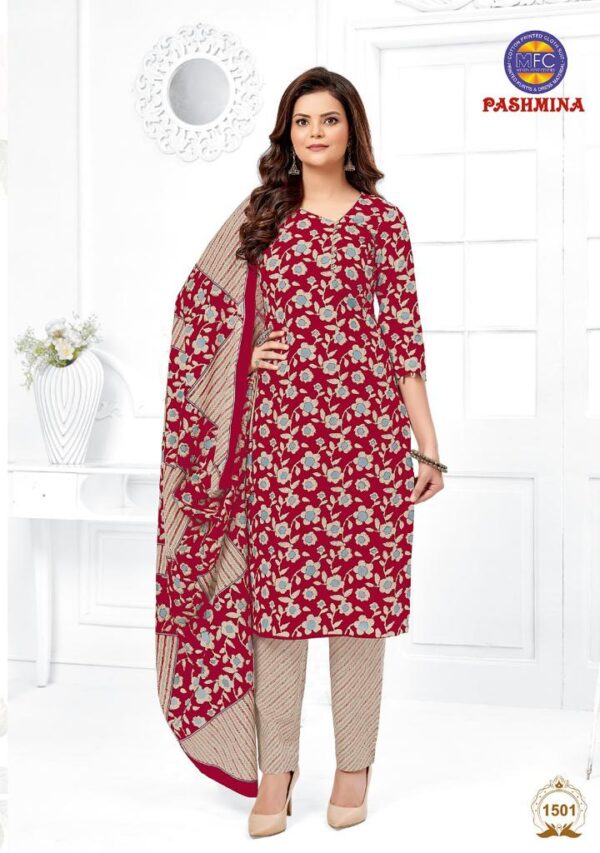 MFC PASHMINA VOL 15 HEAVY COTTON PRINTED SUITS WHOLESALE