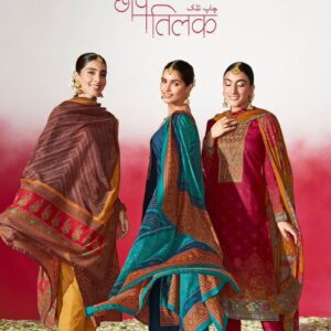 MUMTAZ ARTS CHAAP TILAK JAM SATIN DIGITAL PRINTED SUITS 2023