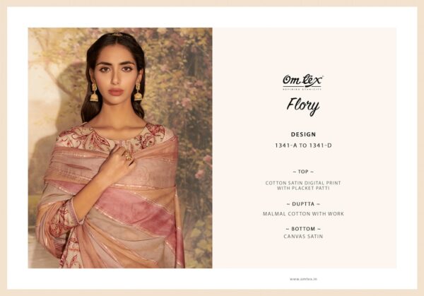OM TEX FLORY COTTON SATIN DIGITAL PRINTED SUITS