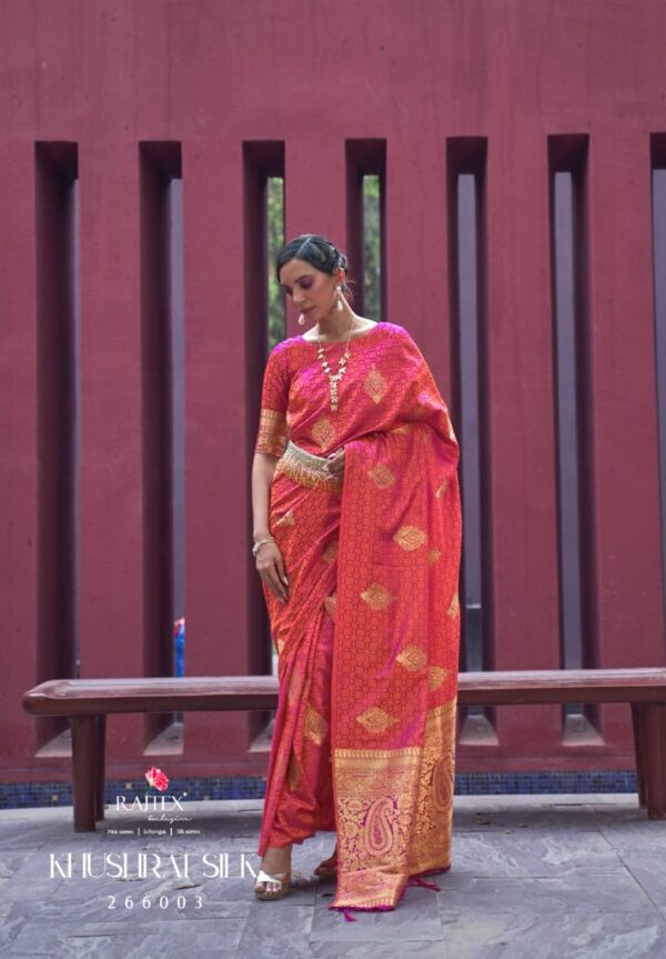 RAJTEX KHUSHRAT SILK SATIN SILK SAREES WHOLESALER SURAT