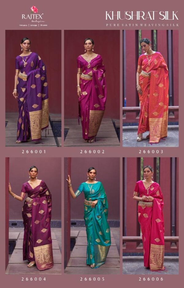 RAJTEX KHUSHRAT SILK SATIN SILK SAREES WHOLESALER SURAT