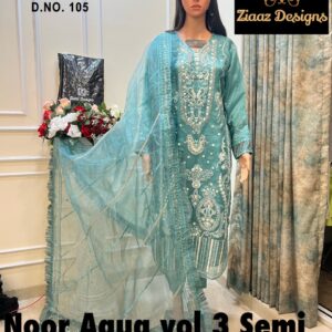 ZIAAZ 7773 NOOR AQUA VOL 3 PAKISTANI SUITS MANUFACTURER