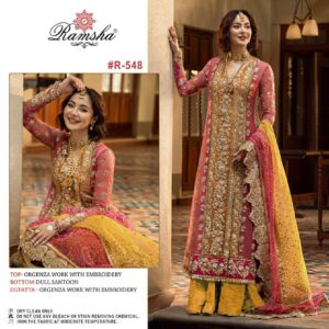 RAMSHA R 548 WEDDING WEAR PAKISTANI SUITS WHOLESALER