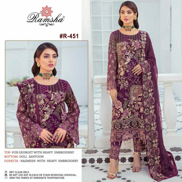 RAMSHA R 451 GEORGETTE PAKISTANI SUITS 2023
