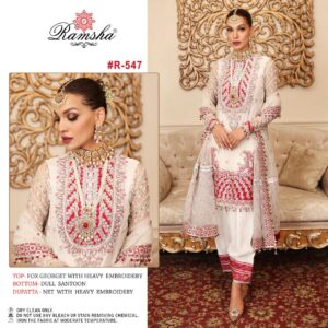 RAMSHA R 547 GEORGETTE PAKISTANI SUITS SUPPLIER SURAT