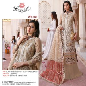 RAMSHA R 565 GEORGETTE FANCY PAKISTANI SUITS MANUFACTURER