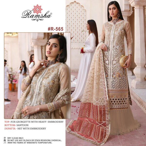 RAMSHA R 565 GEORGETTE FANCY PAKISTANI SUITS MANUFACTURER