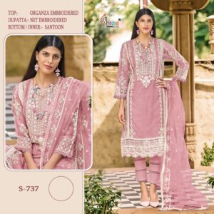 SHREE FABS S 737 ORGANZA TOP BOTTOM WITH DUPATTA