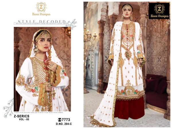 ZIAAZ DESIGNS Z SERIES VOL 5 ORGANZA HANDWORK PAKISTANI SUITS