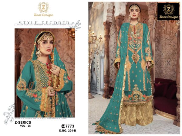 ZIAAZ DESIGNS Z SERIES VOL 5 ORGANZA HANDWORK PAKISTANI SUITS