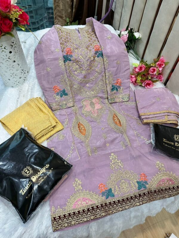 ZIAAZ DESIGNS Z SERIES VOL 5 ORGANZA HANDWORK PAKISTANI SUITS