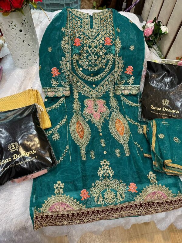 ZIAAZ DESIGNS Z SERIES VOL 5 ORGANZA HANDWORK PAKISTANI SUITS