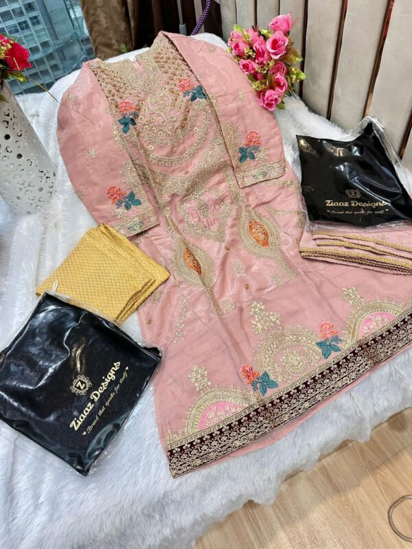 ZIAAZ DESIGNS Z SERIES VOL 5 ORGANZA HANDWORK PAKISTANI SUITS