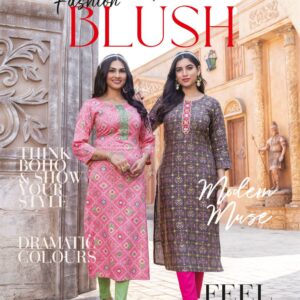 MYRIE INDIA FASHION BLUSH PRINTED EMBROIDERY KURTIS