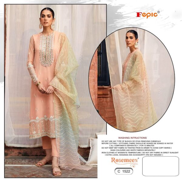 FEPIC C 1522 ORGANZA EMBROIDERED PAKISTANI SALWAR KAMEEZ COLLECTION