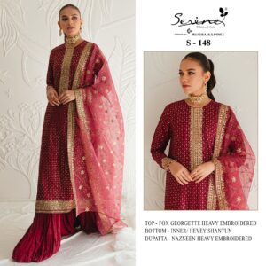 SERINE S 148 FOX GEORGETTE PAKISTANI SUITS WHOLESALER