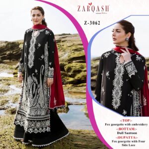 ZARQASH Z 3062 STYLISH  GEORGETTE EMBROIDERY PAKISTANI SUITS SURAT