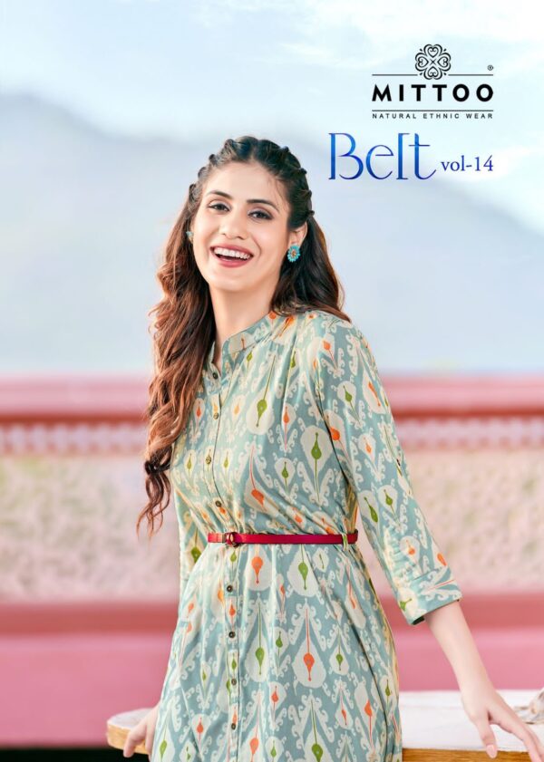 MITTOO BELT VOL 14 RAYON PRINT EXPORT QUALITY KURTIS CATALOG WHOLESALER