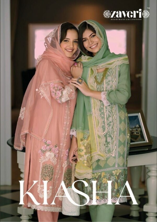 ZAVERI KIASHA  READYMADE ORGANZA HEAVY EMBROIDERY PARTYWEAR  READYMADE SUITS COLLECTION
