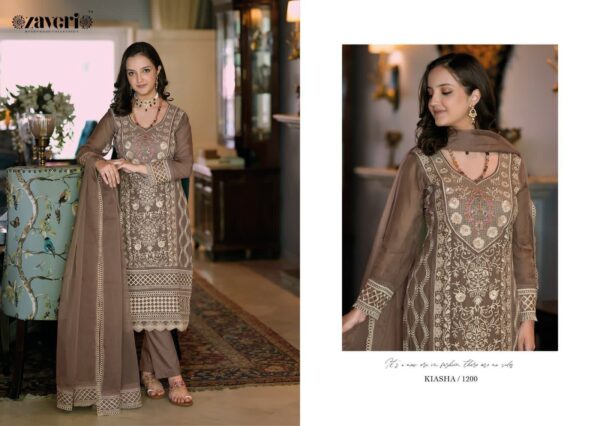 ZAVERI KIASHA  READYMADE ORGANZA HEAVY EMBROIDERY PARTYWEAR  READYMADE SUITS COLLECTION