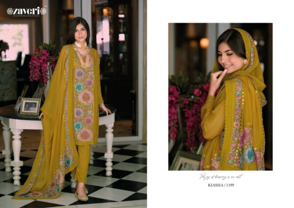 ZAVERI KIASHA  READYMADE ORGANZA HEAVY EMBROIDERY PARTYWEAR  READYMADE SUITS COLLECTION