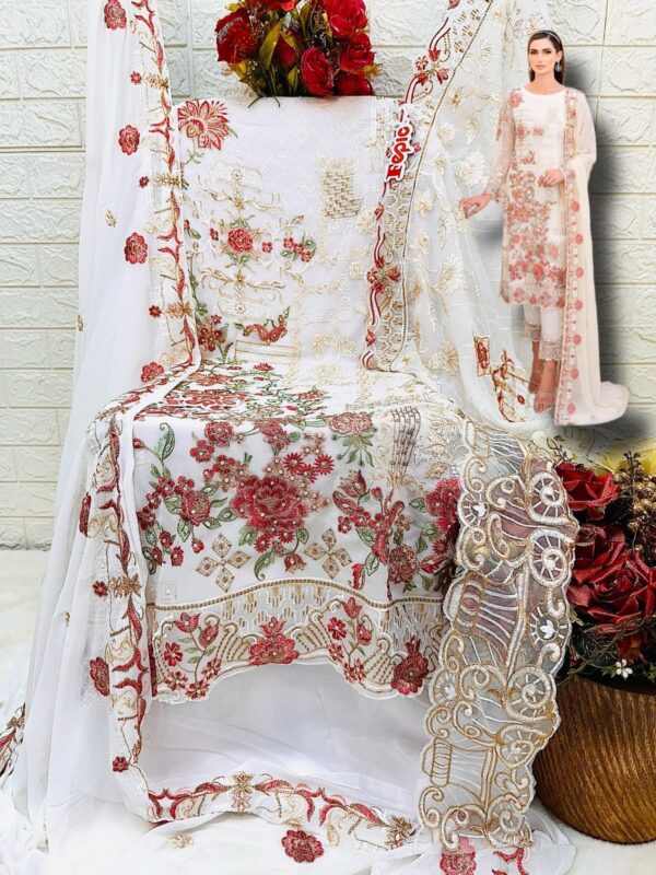 FEPIC C 1629 GEORGETTE HANWORK PAKISTANI SUITS SUPPLIER
