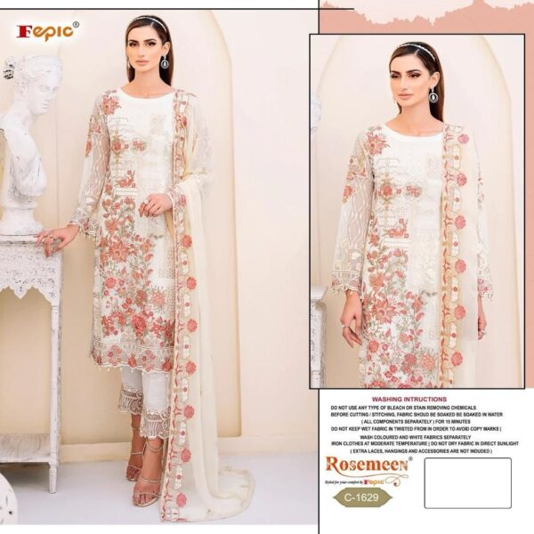 FEPIC C 1629 GEORGETTE HANWORK PAKISTANI SUITS SUPPLIER
