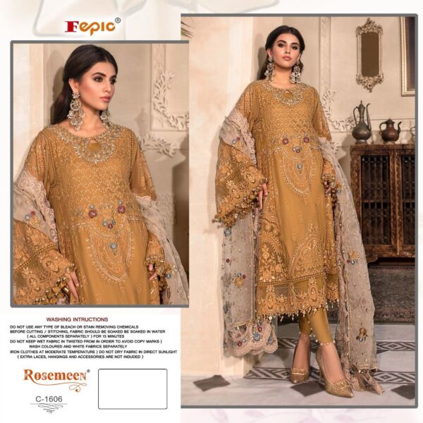 FEPIC C 1606 ORGANZA HEAVY WORK BRIDAL PAKISTANI SUITS
