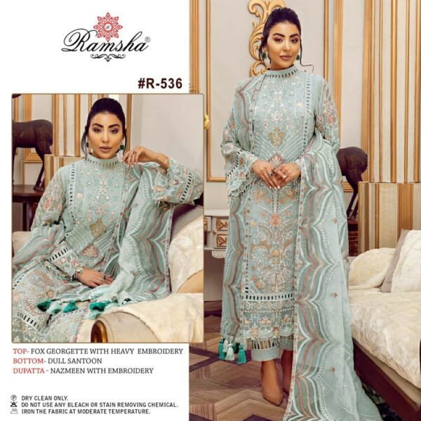 RAMSHA R 536 GEORGETTE FANCY WORK PAKISTANI DRESSES