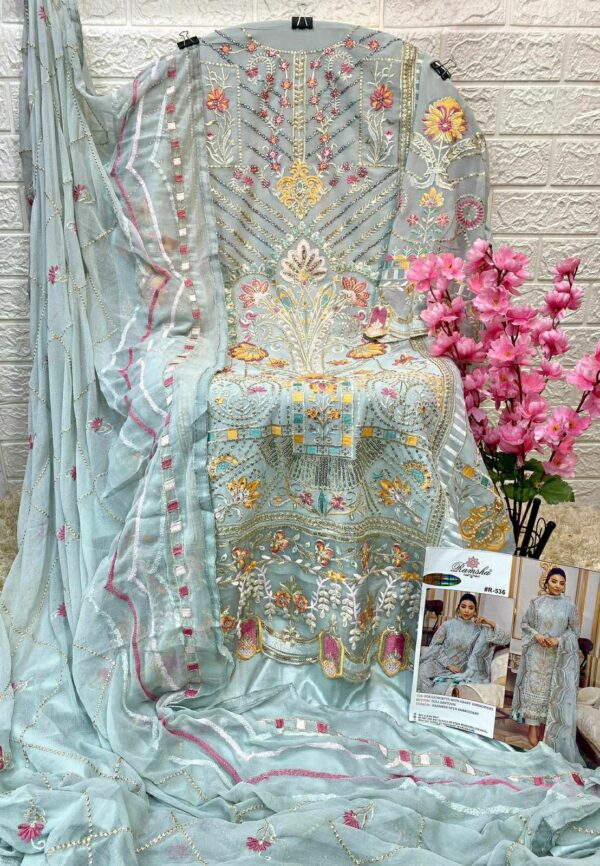 RAMSHA R 536 GEORGETTE FANCY WORK PAKISTANI DRESSES