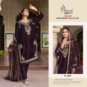 SHREE FAB V 1167 VELVET READYMADE PAKISTANI SUITS SUPPLIER SURAT