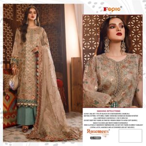 FEPIC C 1583 ORGANZA HEAVY WORK PAKISTANI DRESSES SUPPLIER SURAT