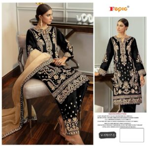 FEPIC V 17017 C VELVET HEAVY EMBRODERED SUITS SUPPLIER SURAT